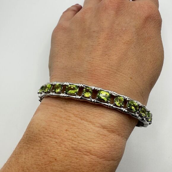 NWOT Arthur Court faceted peridot and sterling silver bracelet! - Picture 2 of 9